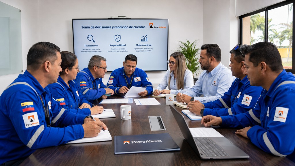 Equipo PetroAlianza en reunión sobre toma de decisiones y rendición de cuentas